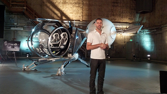 Designer Daniel Simon with the Bubble Ship
