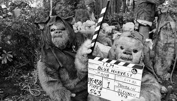 On the set of "Blue Harvest" (aka Return of the Jedi)