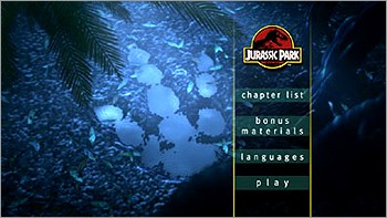 Jurassic Park - DVD main menu page