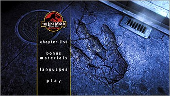 The Lost World - DVD main menu page