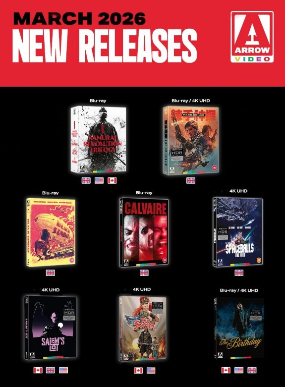 Arrow Video's March 2026 Blu-ray & 4K slate