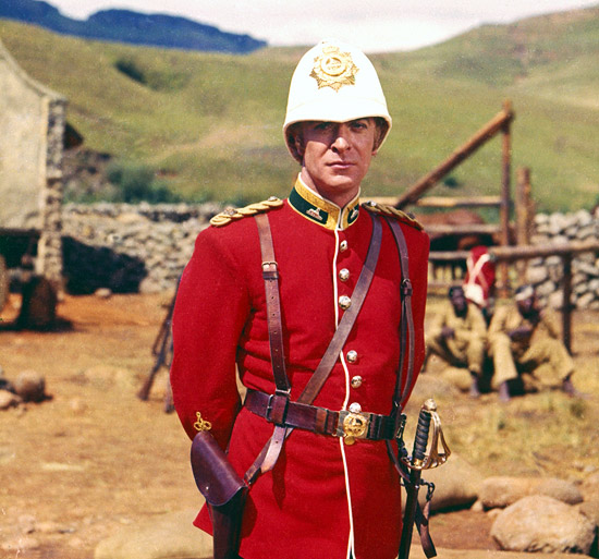 Michael Caine on the set of Zulu